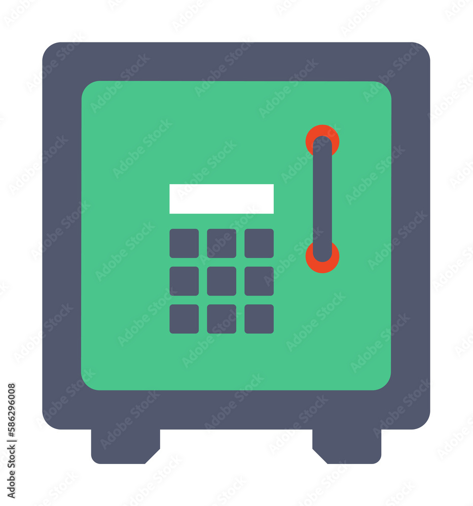 Aufkleber safe with code colored icon. element of bankings for mobile concept and web apps. detailed safe with
