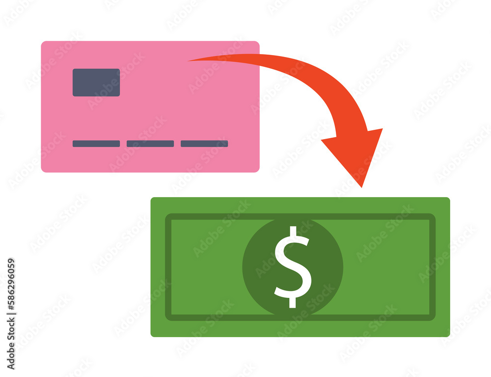 Poster withdrawal of money from a card colored icon. element of bankings for mobile concept and web apps. d