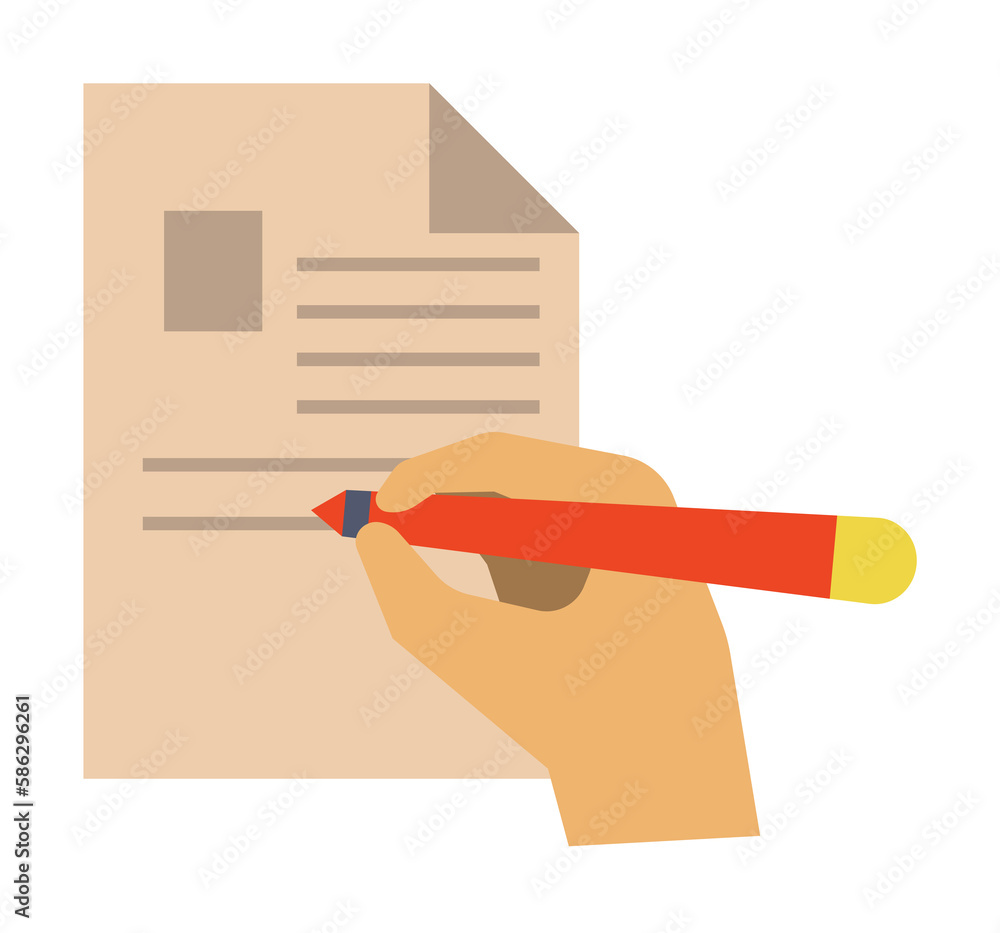 Poster hand signs a contract colored icon. element of bankings for mobile concept and web apps. detailed ha