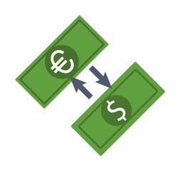exchange of the dollar for the euro colored icon. Element of bankings for mobile concept and web apps. Detailed exchange of the dollar for the euro colored icon