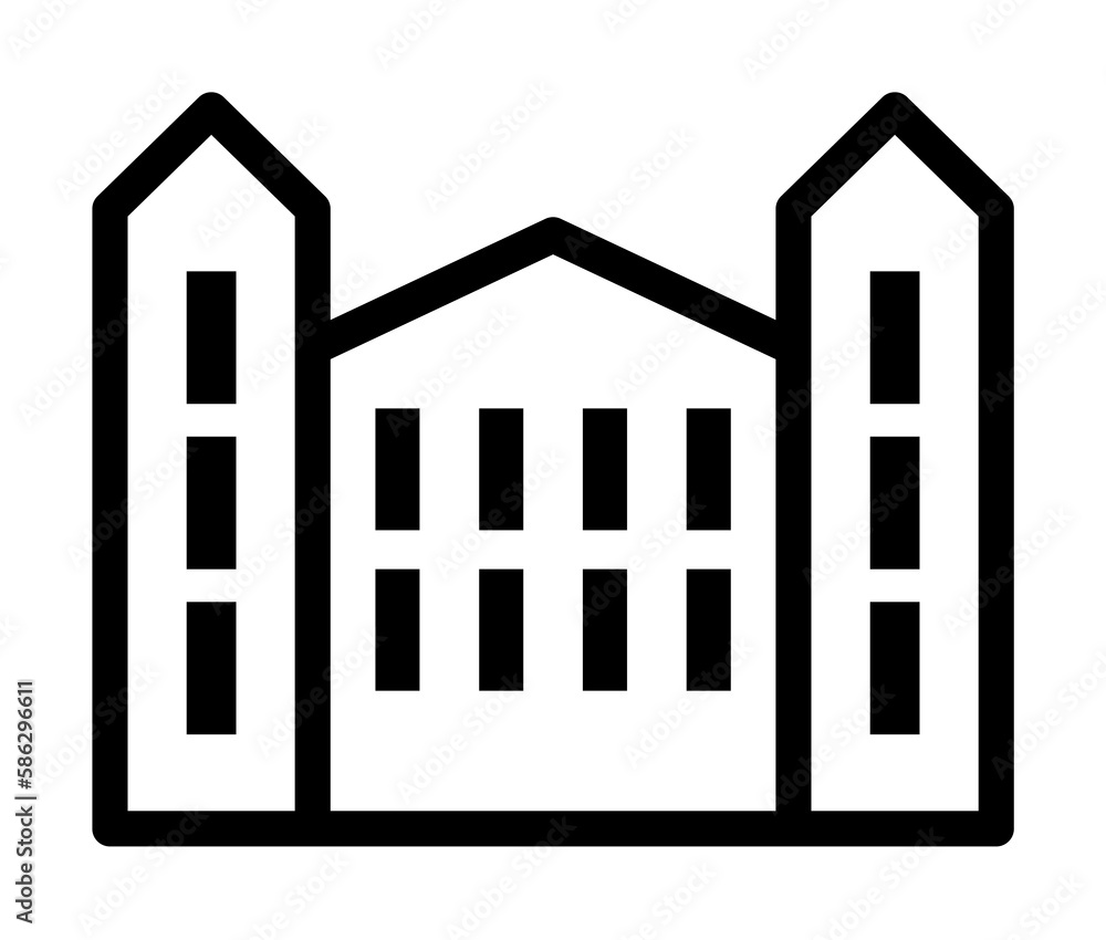 Poster university icon. element of building icon for mobile concept and web apps. detailed university icon 