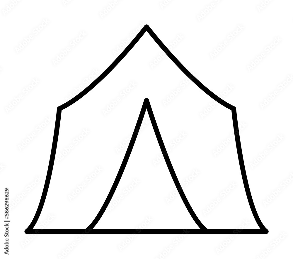 Poster tent icon. element of travel icon for mobile concept and web apps. thin line tent icon can be used f