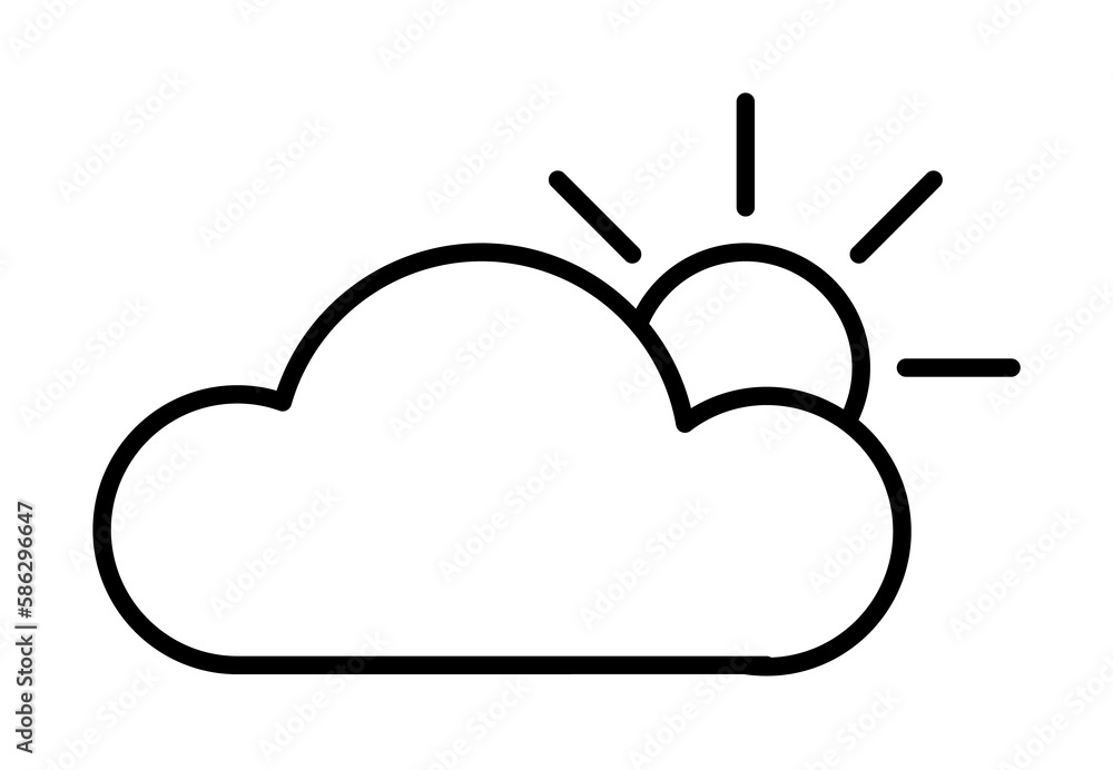Poster the sun behind the clouds icon. element of travel icon for mobile concept and web apps. thin line th