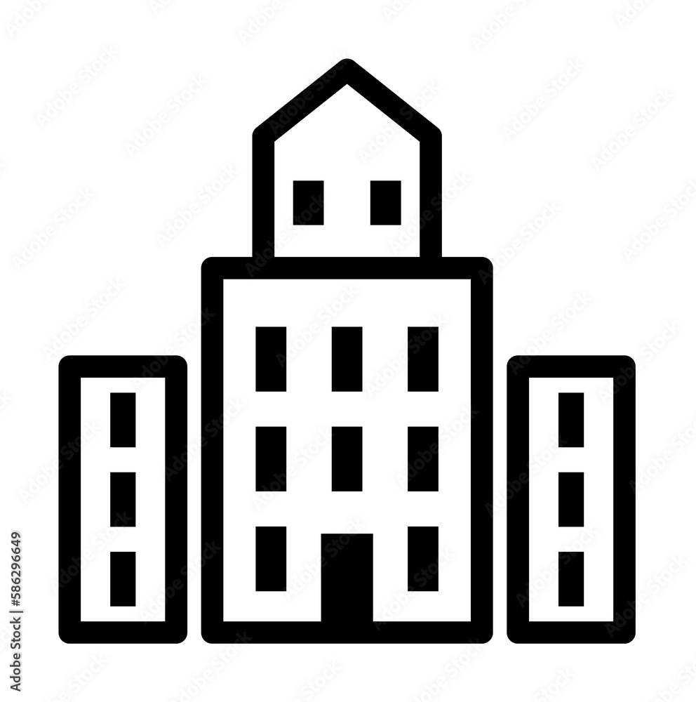 Poster office building icon. element of building icon for mobile concept and web apps. detailed office buil