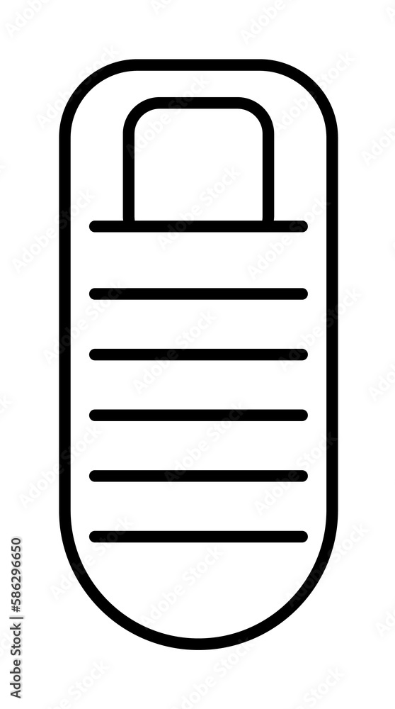 Poster sleeping bag icon. element of travel icon for mobile concept and web apps. thin line sleeping bag ic