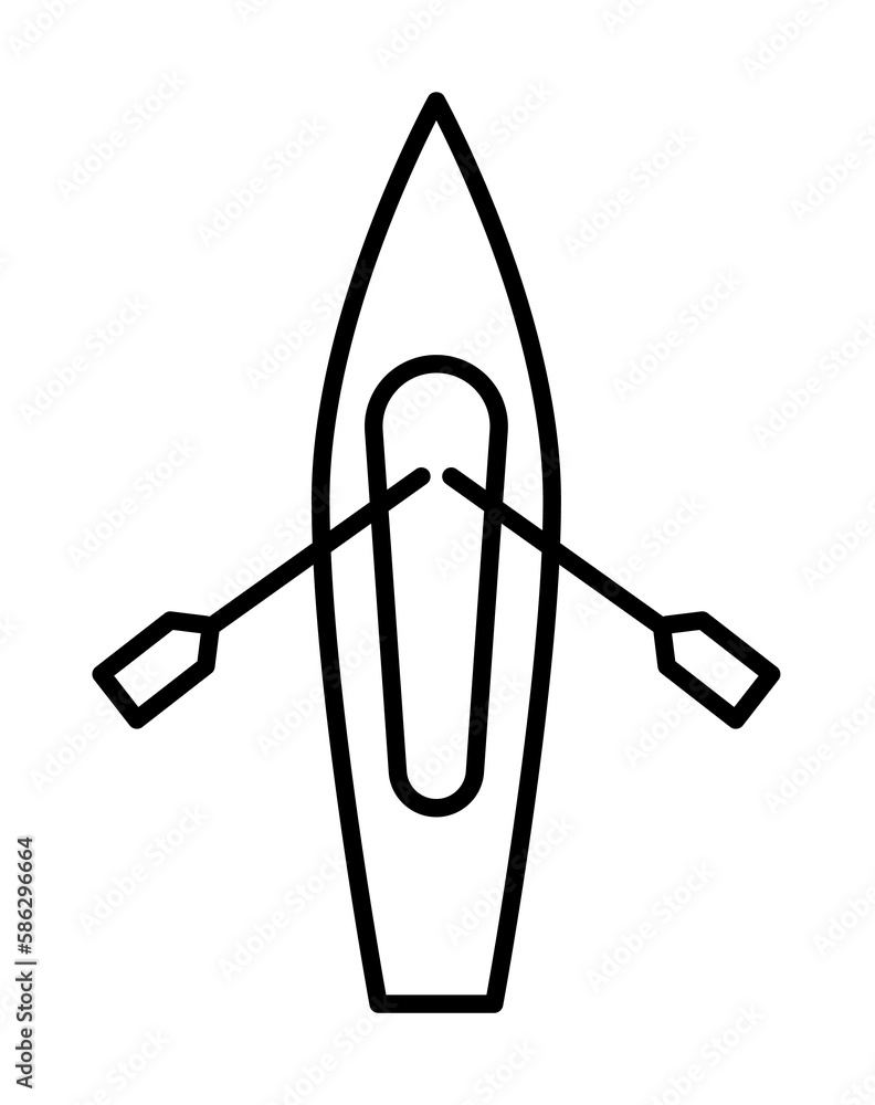 Poster kayak icon. element of travel icon for mobile concept and web apps. thin line kayak icon can be used