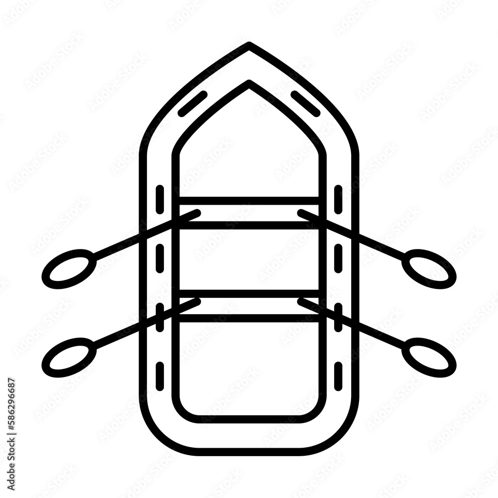 Poster inflatable boat icon. element of travel icon for mobile concept and web apps. thin line inflatable b