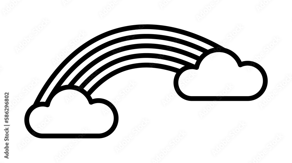 Aufkleber rainbow icon. element of travel icon for mobile concept and web apps. thin line rainbow icon can be 