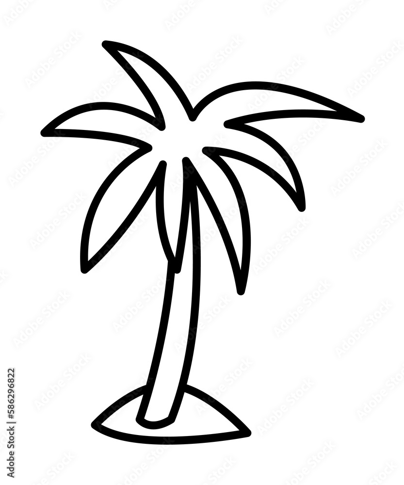 Poster palm icon. element of travel icon for mobile concept and web apps. thin line palm icon can be used f
