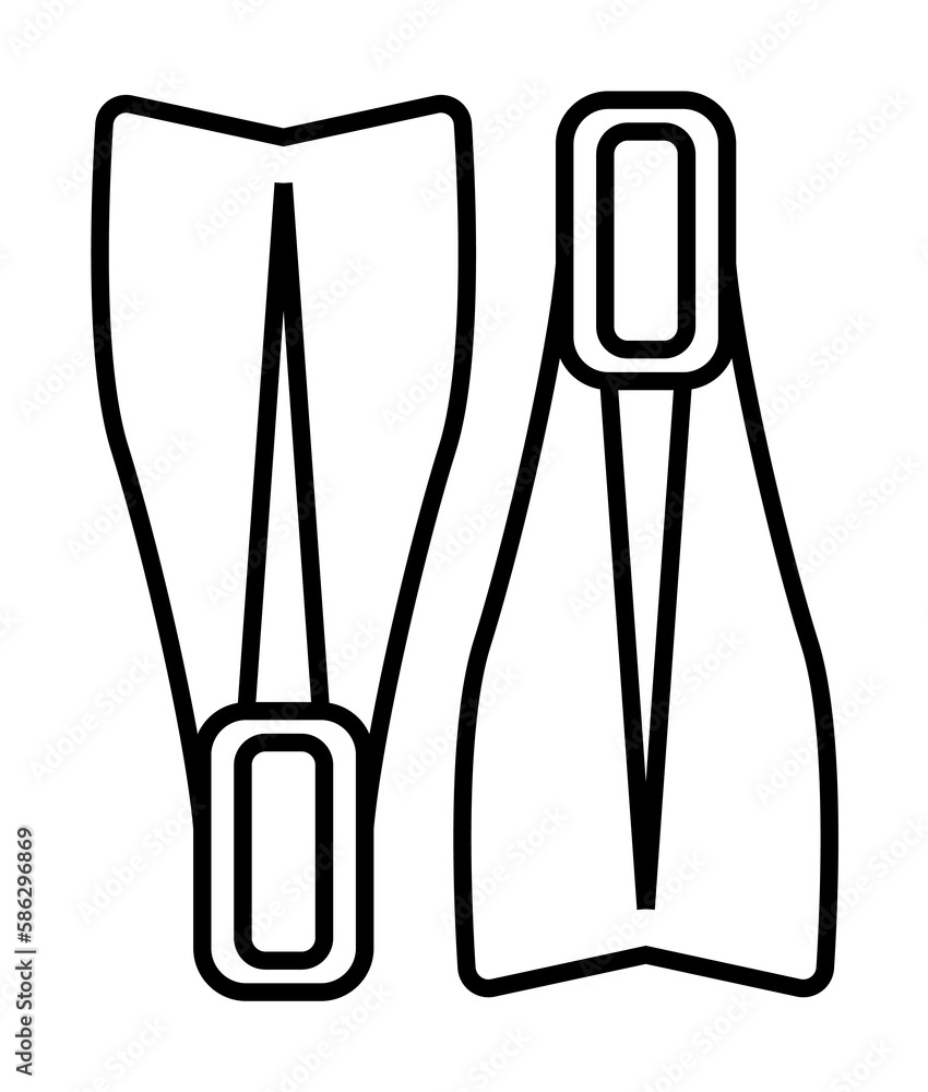 Poster flippers icon. element of travel icon for mobile concept and web apps. thin line flippers icon can b