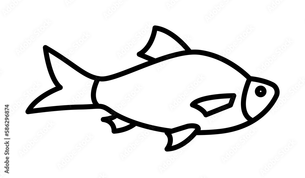 Aufkleber a fish icon. element of travel icon for mobile concept and web apps. thin line a fish icon can be us