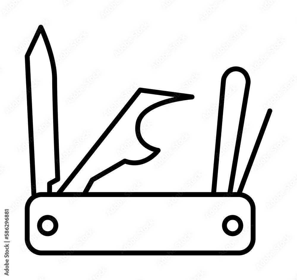 Poster jackknife icon. element of travel icon for mobile concept and web apps. thin line jackknife icon can