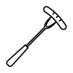 sausage on the fork icon. Element of travel icon for mobile concept and web apps. Thin line sausage on the fork icon can be used for web and mobile. Premium icon