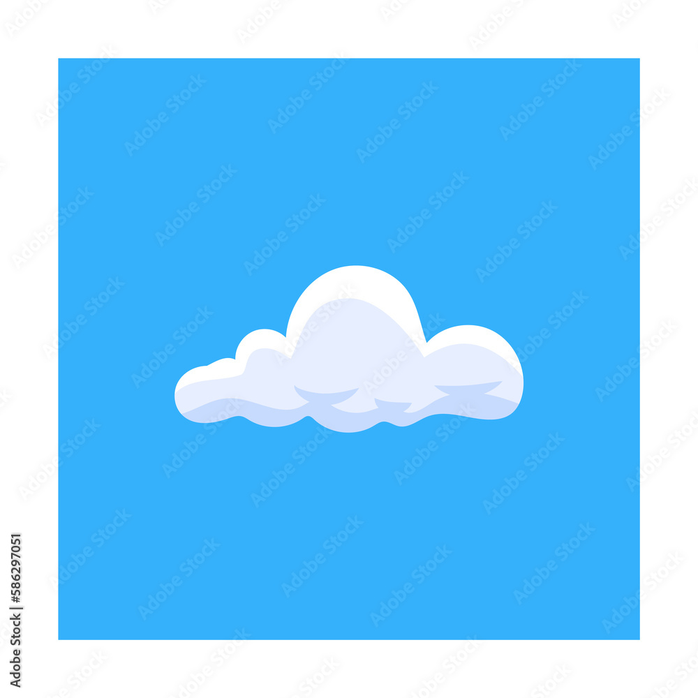 Poster 3d clouds flat illustration. element of book icon for mobile concept and web apps. colored 3d clouds