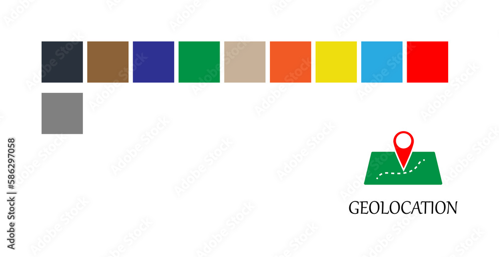 Poster colored geo location icon. element of web icon for mobile concept and web apps. detailed colored geo
