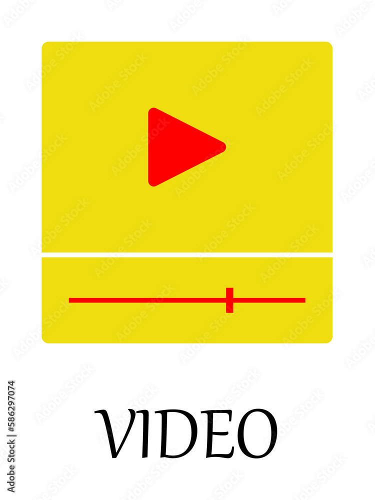 Poster colored video player icon. element of web icon for mobile concept and web apps. detailed colored vid