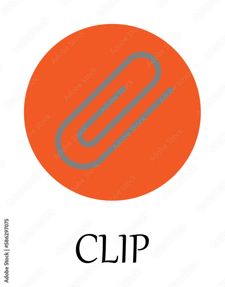 Poster colored paper clip icon. element of web icon for mobile concept and web apps. detailed colored paper