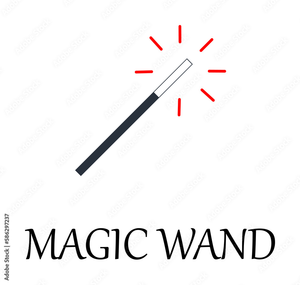 Poster colored magic wand icon. element of web icon for mobile concept and web apps. detailed colored magic