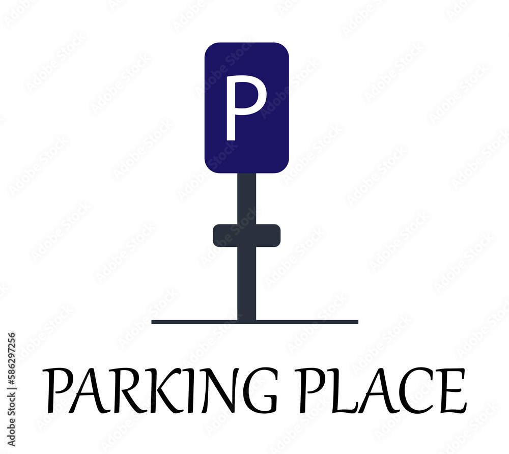 Poster colored parking place icon. element of web icon for mobile concept and web apps. detailed colored pa