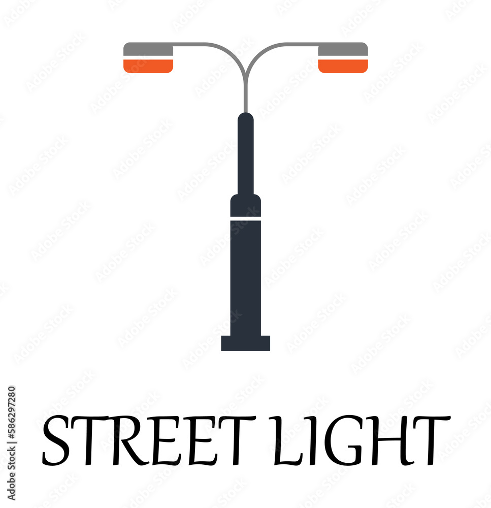 Poster colored street light icon. element of web icon for mobile concept and web apps. detailed colored str