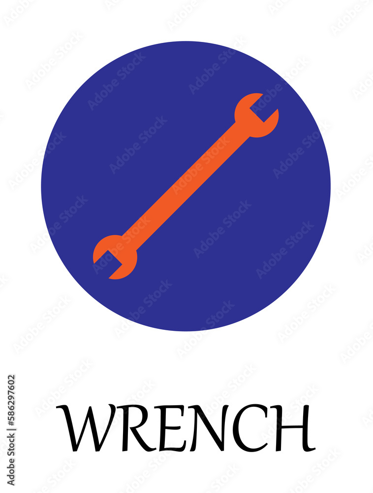 Poster colored wrench icon. element of web icon for mobile concept and web apps. detailed colored wrench ic