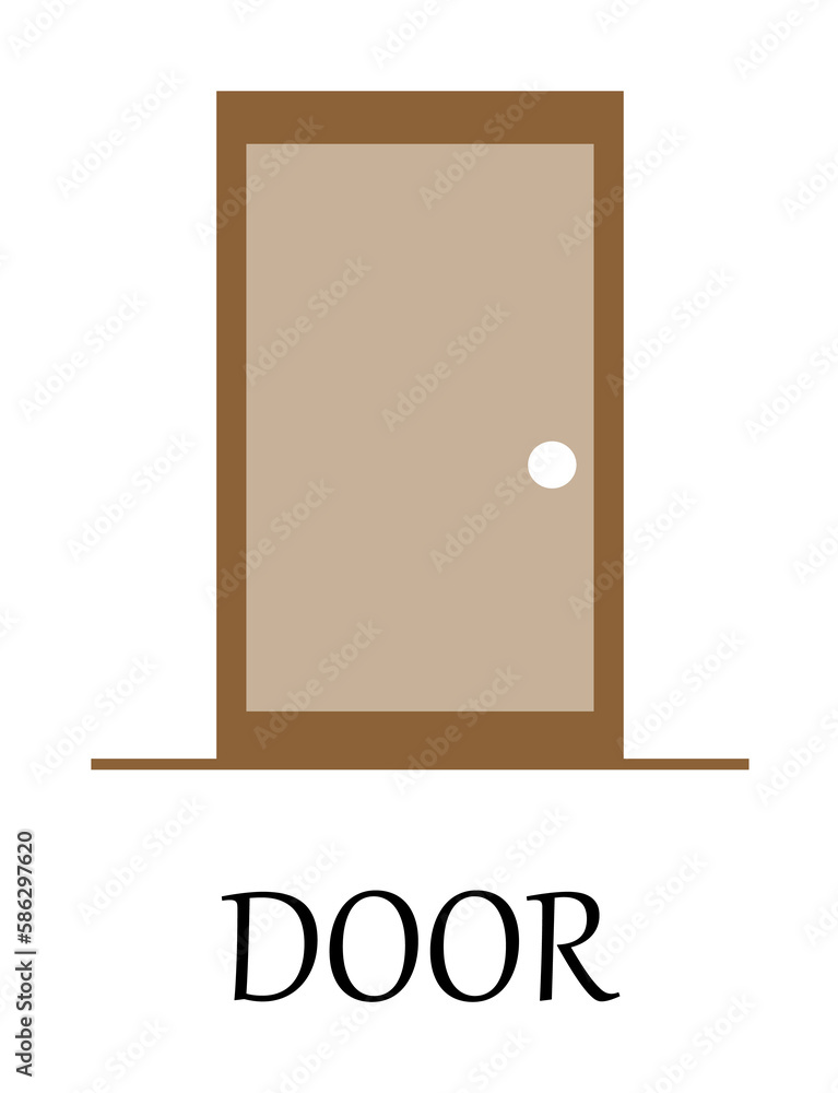 Poster colored door icon. element of web icon for mobile concept and web apps. detailed colored door icon c