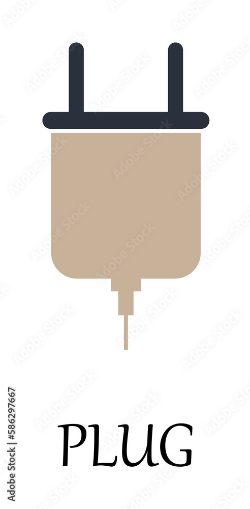Poster colored plug icon. element of web icon for mobile concept and web apps. detailed colored plug icon c
