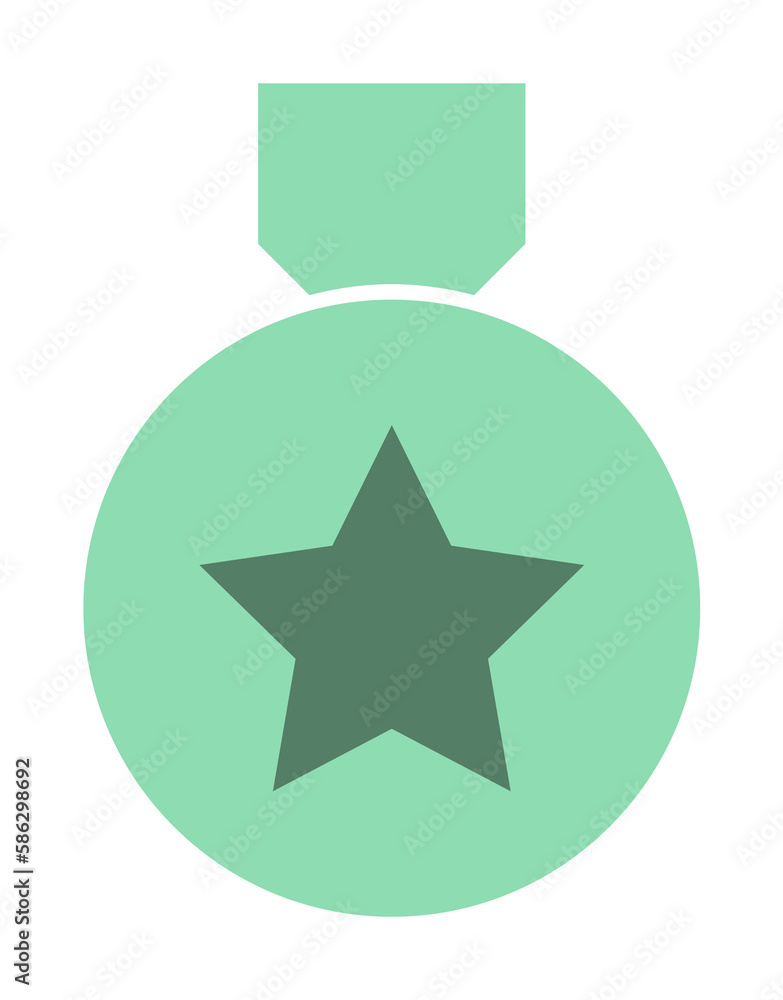 Poster medal with a star icon. element of web icon for mobile concept and web apps. colored isolated medal 