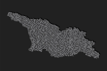 Map Georgia from silver sequin, glitter, sparkle