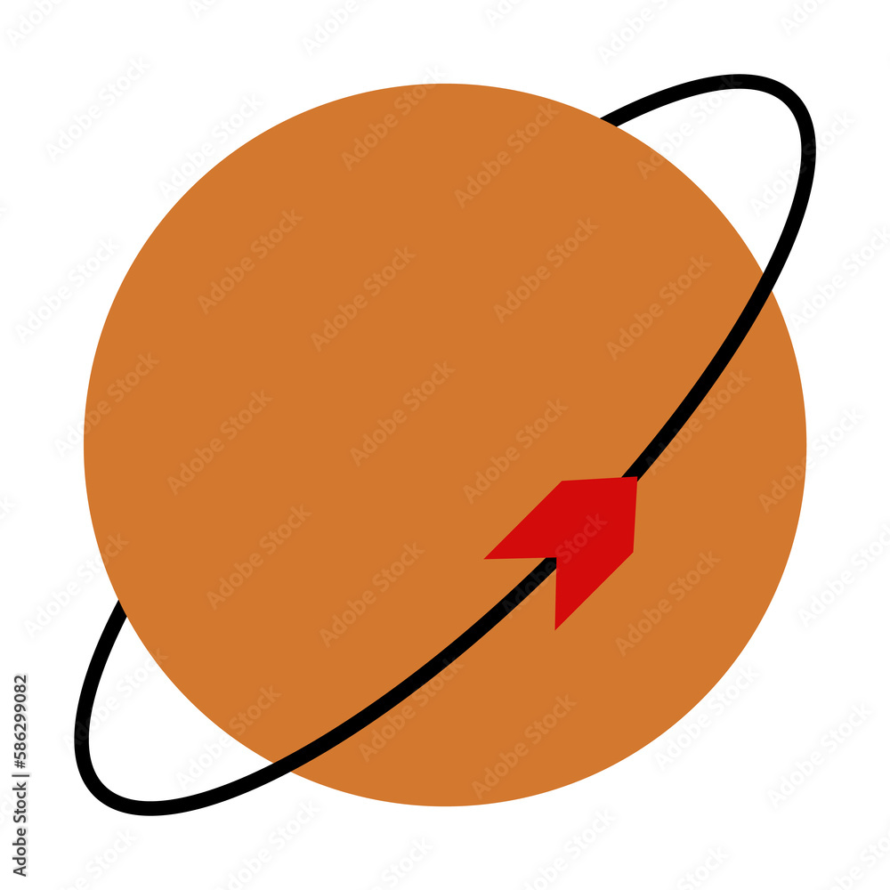 Aufkleber planet with a companion colored icon. element of web icon for mobile concept and web apps. colored i