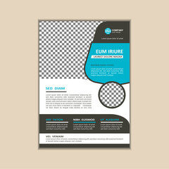 Fototapeta premium Vector corporate business flyer design template, simple and clean a4 size with bleed.