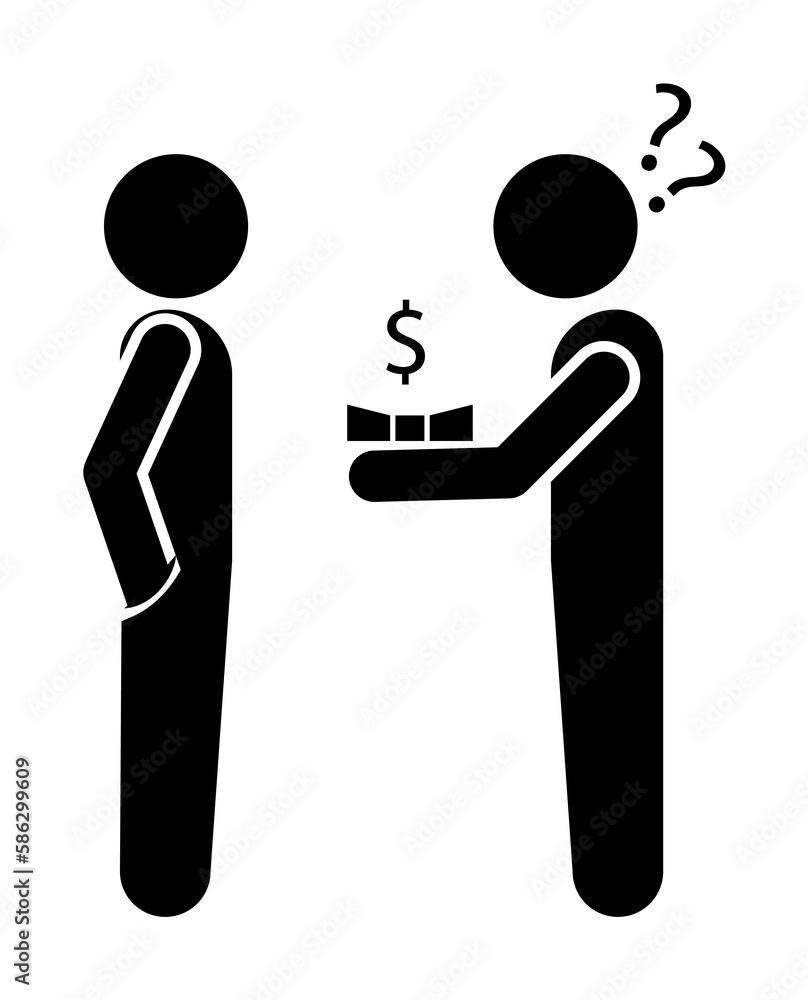 Poster pass a bribe icon. element of conversation icon for mobile concept and web apps. isolated pass a bri