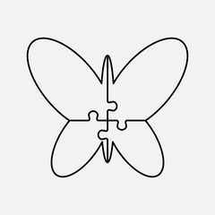 Diagram infographic for 4 steps, butterfly puzzle