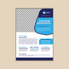 Vector corporate business flyer design template, simple and clean a4 size with bleed.