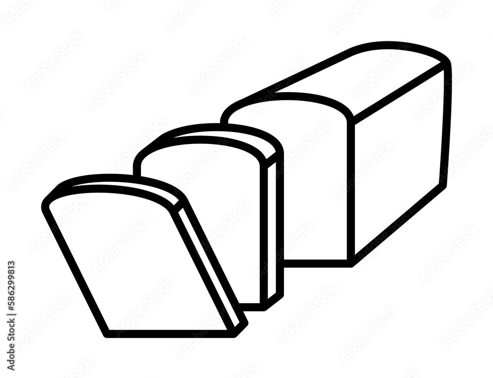 Poster sliced loaves of bread icon. element of food icon for mobile concept and web apps. thin line sliced 