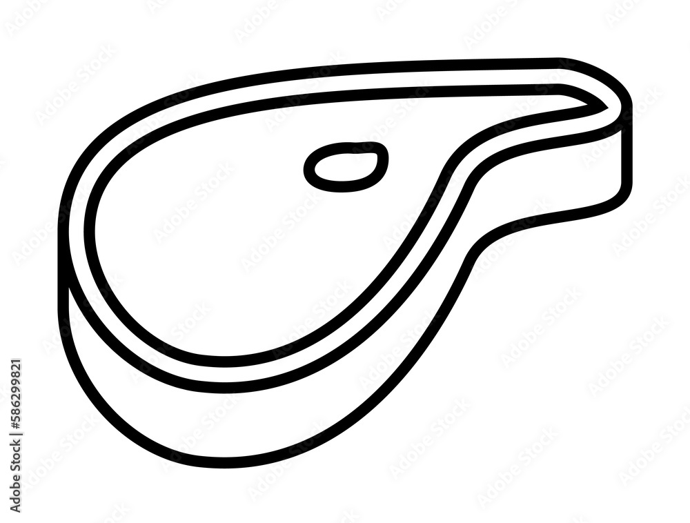 Poster a piece of pork icon. element of food icon for mobile concept and web apps. thin line a piece of por