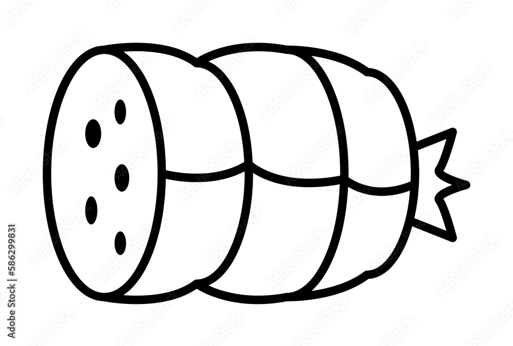 Poster boiled sausage icon. element of food icon for mobile concept and web apps. thin line boiled sausage 