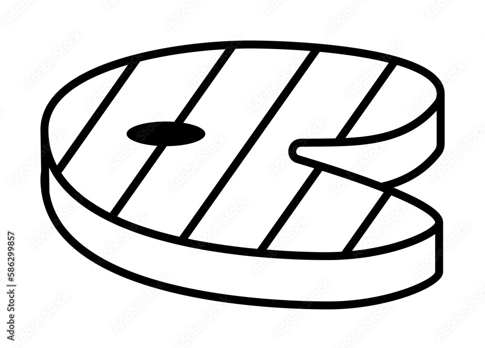 Poster fried steak icon. element of food icon for mobile concept and web apps. thin line fried steak icon c