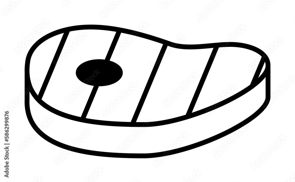 Poster fried steak icon. element of food icon for mobile concept and web apps. thin line fried steak icon c
