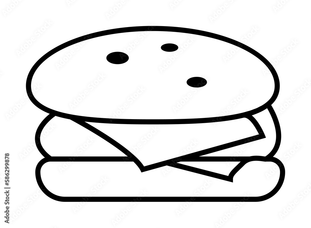 Poster hamburger icon. element of food icon for mobile concept and web apps. thin line hamburger icon can b