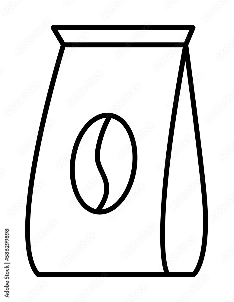 Poster packing of coffee icon. element of food icon for mobile concept and web apps. thin line packing of c