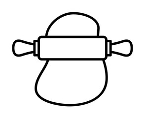 dough and rolling pin icon. Element of food icon for mobile concept and web apps. Thin line dough and rolling pin icon can be used for web and mobile