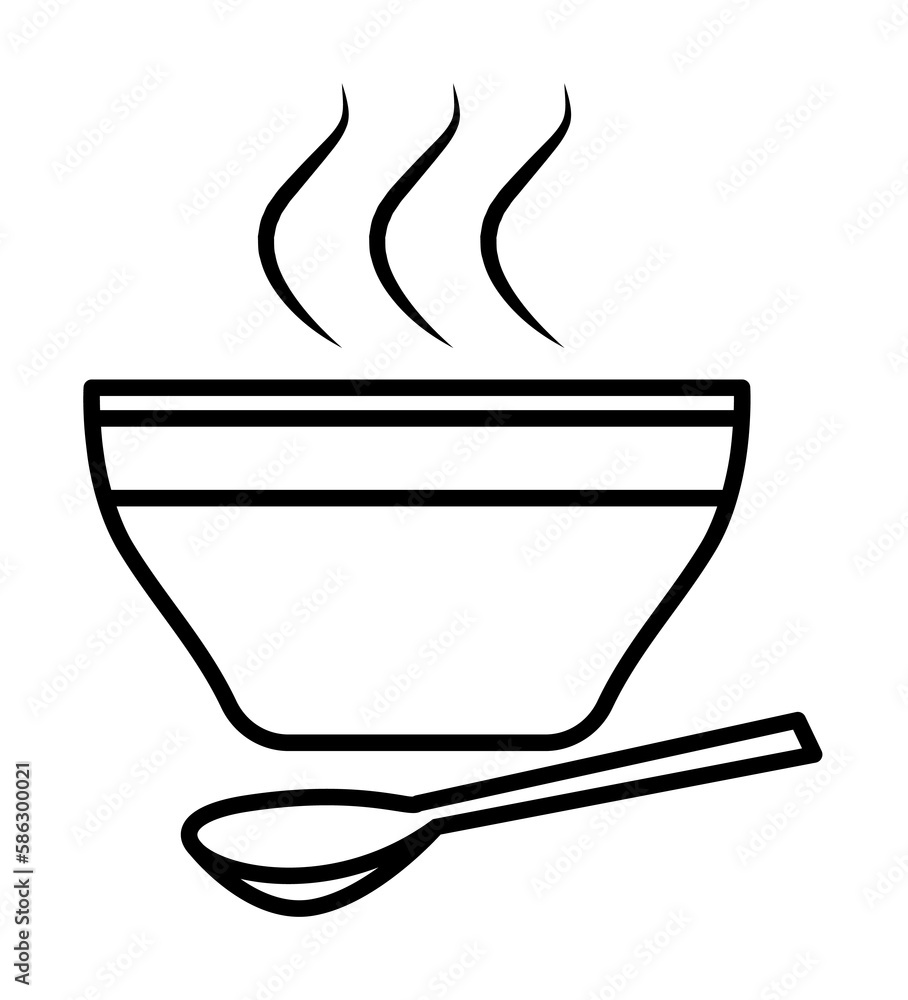 Poster a bowl of soup icon. element of food icon for mobile concept and web apps. thin line a bowl of soup 