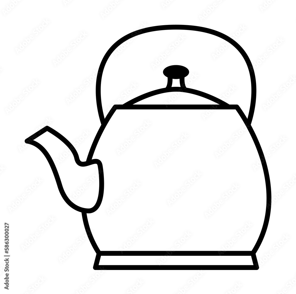 Poster kettle icon. element of food icon for mobile concept and web apps. thin line kettle icon can be used