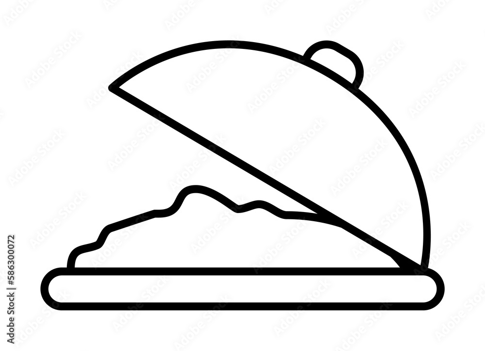 Aufkleber food in a tray icon. element of food icon for mobile concept and web apps. thin line food in a tray 
