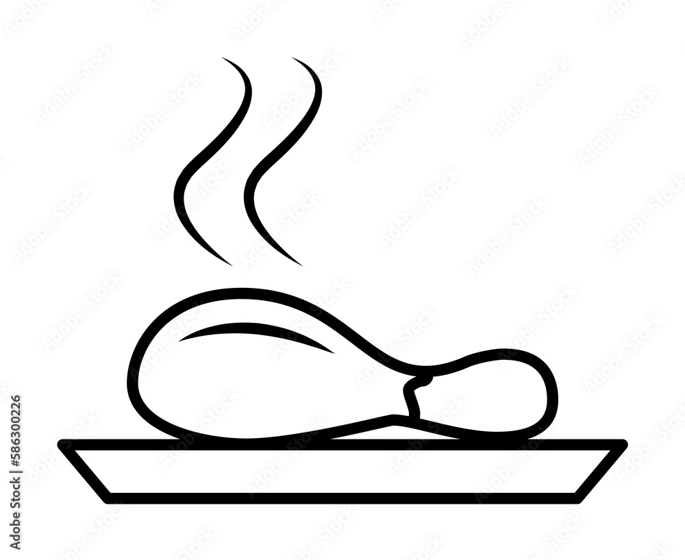 Poster chicken's leg icon. element of food icon for mobile concept and web apps. thin line chicken's leg ic