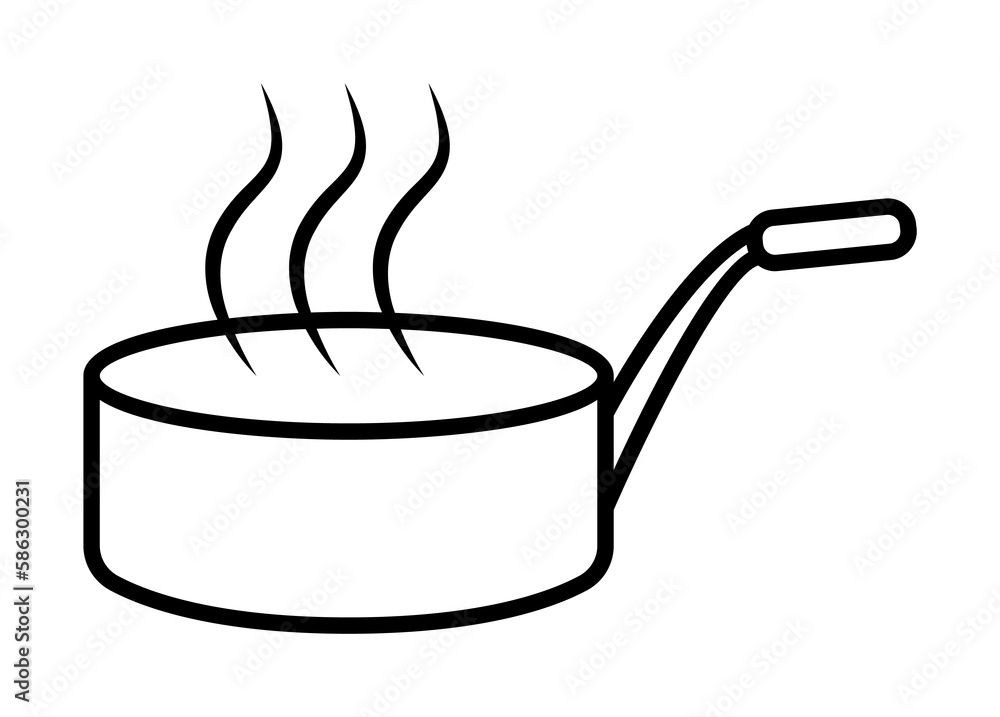 Poster hot frying pan icon. element of food icon for mobile concept and web apps. thin line hot frying pan 
