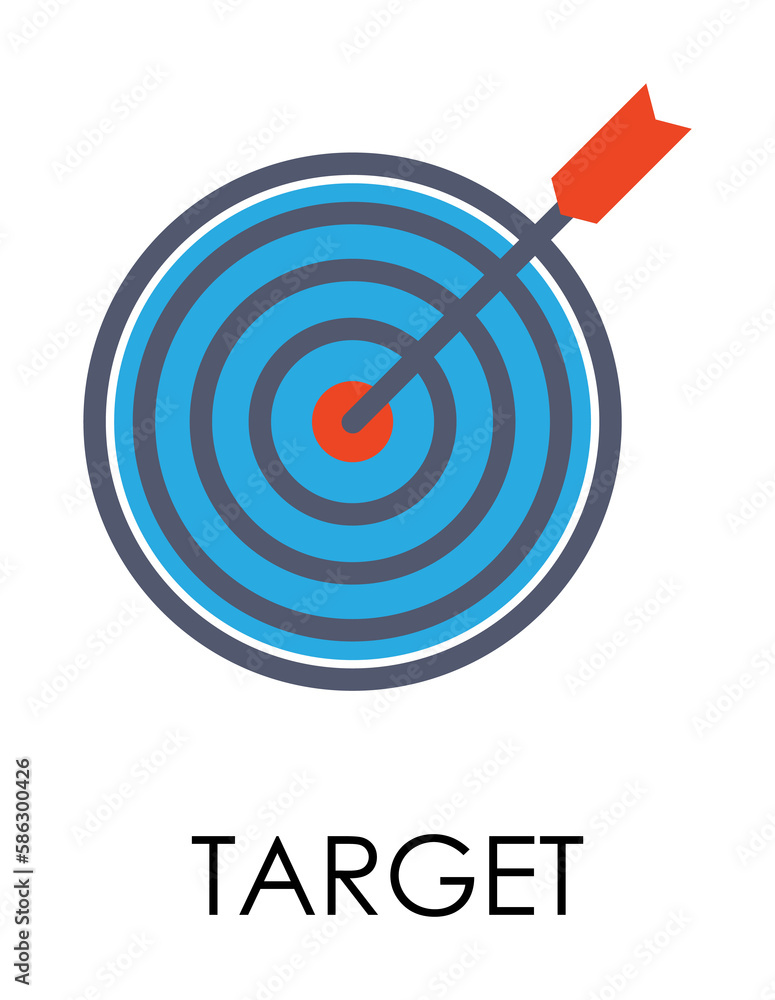 Poster colored target illustration. element of marketing and business flat for mobile concept and web apps.