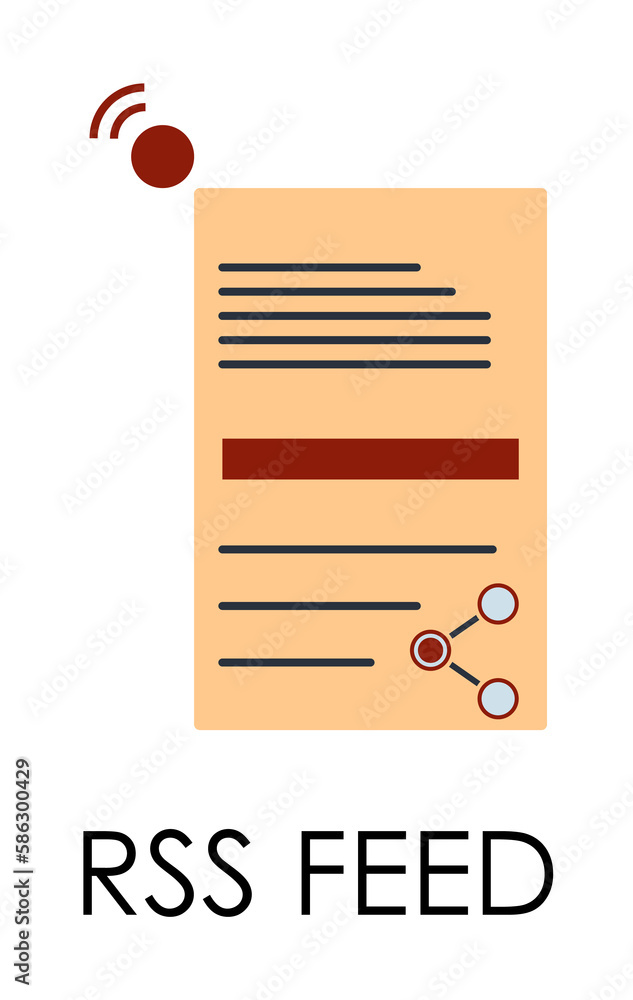 Aufkleber colored rss feed illustration. element of marketing and business flat for mobile concept and web app