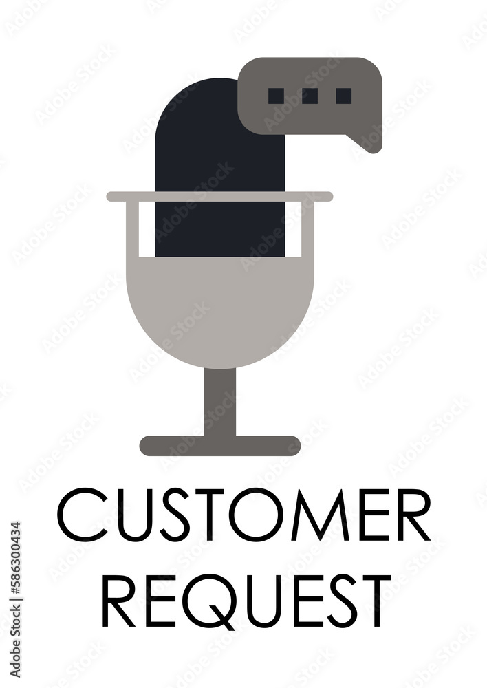 Poster colored customer request illustration. element of marketing and business flat for mobile concept and